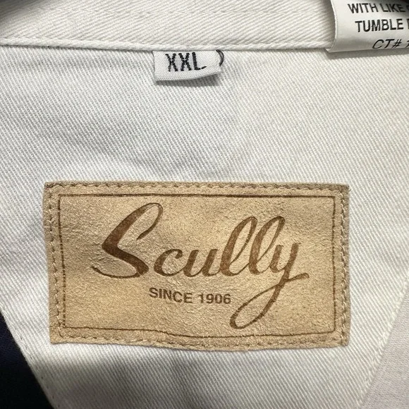 Scully Shirt Men Sz XXL Red White Blue USA Flag Western Long Sleeve Casual Adult